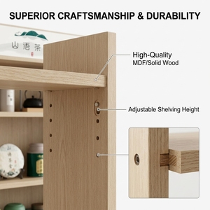 Estante de Almacenamiento de Té de Madera Maciza Resistente, Ecológico e Impermeable con Iluminación LED para <span class=keywords><strong>Tiendas</strong></span> Minoristas de Alto Tráfico y Salas de Exhibición de Té - Product Image 6