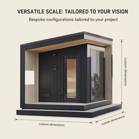 Sauna extérieur hybride Ploutara, infrarouge électrique, modulaire, en bois massif canadien A+, éco-responsable, pour hiver, villa, resort