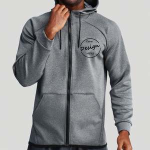 Streetwear de sport décontracté de haute qualité avec logo personnalisé hiver sweats à capuche imprimés numériques gris avec poche en polaire de coupe régulière vente en gros - Product Image 5