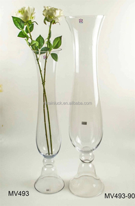 NIKA Wedding Centerpieces Props <strong>Clear</strong> Glass Flared <strong>Vases</strong> Table Event Party Stage Decoration Trumpet <strong>Vase</strong> - Product Image 3