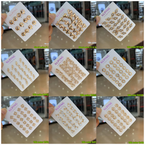 أقراط XUPING الأنيقة المطلية بالذهب مع زركون مربع الشكل، مجوهرات أنيقة للارتداء اليومي - Product Image 4