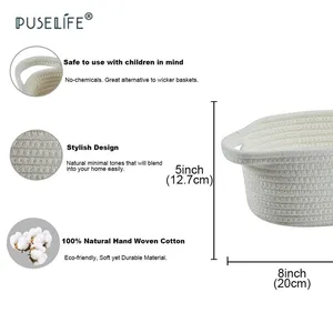 Puselife cesta de brinquedo artesanal, cesta de saída de fábrica para decorar roupas, brinquedo, feito à mão, tecido, algodão, cesta de tecido