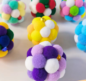 Balle de jeu pour chaton interactive avec pompon coloré et sonnette - Product Image 6