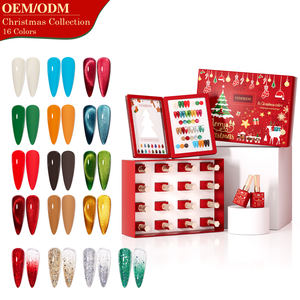 Collezione Gel Natalizia Vendeeni ad Alta Pigmentazione Set 16 Colori in Cofanetto TPO HEMA FREE OEM Private Label Smalto Gel per le Feste di Capodanno - Product Image 1