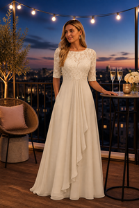 New Elegant <strong>Tea</strong> <strong>Length</strong> Formal <strong>Dress</strong> Women Lace Chiffon a Line Midi Gown <strong>Mother</strong> <strong>of</strong> <strong>Bride</strong> Cocktail Party <strong>Dress</strong> - Product Image 3