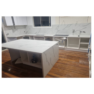 Comptoir de dalle de quartz blanc artificiel vanité dessus de table utilisation dosseret décoration - Product Image 4