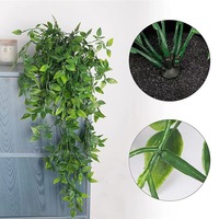 Plantes suspendues artificielles pour la décoration d'étagères à la maison, petite plante artificielle suspendue en eucalyptus, fausse vigne verte, plante artificielle en pot