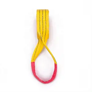 Correa de elevación de 2 capas 3 pulgadas 90mm 3T x 6M S.F. 7:1 Heavy Duty Web Sling Ojo a ojo Poliéster Flat Webbing Sling