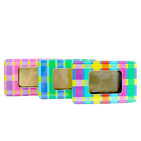 Boîte en fer blanc rectangulaire personnalisée avec fenêtre pour chocolats, emballage alimentaire en fer blanc de qualité alimentaire pour bonbons, conteneur cadeau, vente en gros, usine OEM