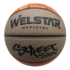 Baloncesto laminado tamaño oficial 7 con logotipo entrenamiento de baloncesto PU vejiga de butilo personalizada/vejiga de goma Welstar