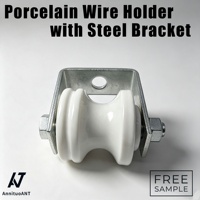 Support de câble robuste en porcelaine avec boulon et écrou, support en acier galvanisé pour l'entrée de câbles, utilisation extérieure