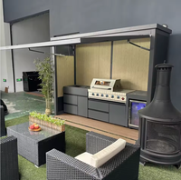 Ensemble de cuisine extérieure de haute qualité Grills en acier inoxydable Évier et armoires de réfrigérateur et pavillon en aluminium personnalisé