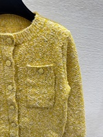 Hochwertige Damen Einfarbiger Pullover Langarm Rundhals Knopfleiste Strickjacke für Frühling und Herbst Casual
