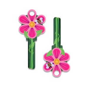 Nueva cara de pétalos rosas llaves en blanco puerta de la habitación llaves en blanco casa puerta llave suministros de <span class=keywords><strong>cerrajero</strong></span> DIY - Product Image 1