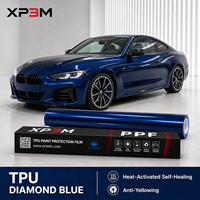 Film de protection de peinture (PPF) XP3M Diamond Blue OEM brillant en TPU, 7,5 mil, auto-réparant, anti-rayures, anti-jaunissement, avec canaux de décompression d'air