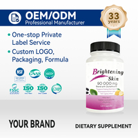 Capsules de glutathion personnalisées en marque privée pour femmes adultes, produits de beauté pour éclaircir la peau