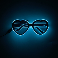 Lunettes néon lumineux LED lunettes en forme de coeur pour fête d'anniversaire mariage barre décor nuptiale douche lunettes accessoires
