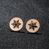 Shaungshuo – boucles d'oreilles à breloques en acier inoxydable, joli motif flocon de neige, cadeau de noël, bijoux à la mode pour filles, nouvel an