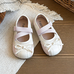 Chaussures plates en cuir pour filles, collection Printemps-Automne 2026, avec joli nœud, style <span class=keywords><strong>princesse</strong></span>, tendance et polyvalentes, pour enfants - Product Image 3