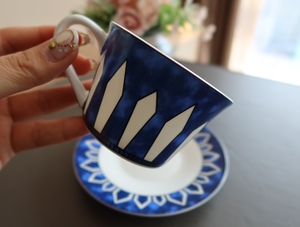 Juego de Vajilla de Porcelana de Lujo Estilo Occidental, 4 Piezas, Color Azul, Platos de Cerámica para Decoración del Hogar - Product Image 5