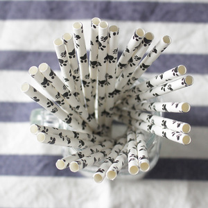 Joinhot Paper Straws With Cat Paw Prints Biodegradable Disposable Party Straws - Product Image 3