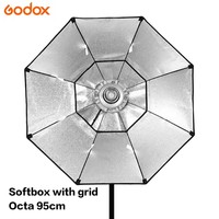 Godox Softbox octogonal de 95 cm avec grille nid d'abeille et monture Bowens pour éclairage photo en studio, accessoires de photographie