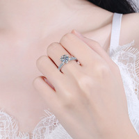 Bague de fiançailles en moissanite 1-5 carats couleur D VVS, en argent 925, avec double rangée pavée, pour mariage, vente en gros