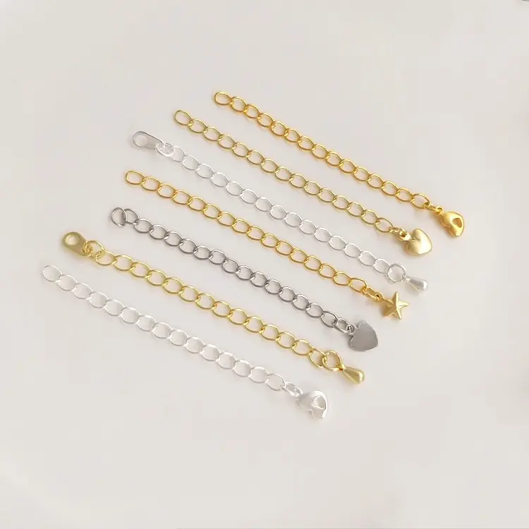 Nouvelle chaîne de fin de couleur en cuivre plaqué or 14k 18k chaîne d'extension en or véritable, fabrication de bijoux pour la fabrication de bracelets et de colliers