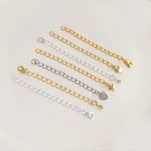 New Color-preserving Ending Chain Copper Gold Plated 14k 18k Real Gold Extension Chain DIY Jewelry Making For Bracelet Necklace