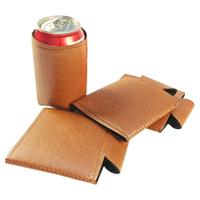 Porte-canette personnalisé en cuir PU, isolant, étanche et portable pour boissons et bières