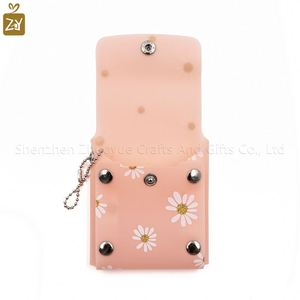 <b>Lipstick</b> Case Keychain PVC Vertical Clear <b>Lipstick</b> Pouch Flower Printed Waterproof <b>Mini</b> Storage - Product Image 2