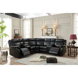 Living room furniture sectional console power reclining sofa Manual Recliner Sectional with Cup Holder Storage USB Ports