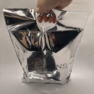 Custom LOGO Silver Handle Aluminum Foil Poly Shipping <b>Mailer</b> Bags for Clothing Shipping - Custom Logo Waterproof Mailing Bags - Product Image 4