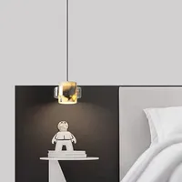 Nouvelle Lampe Suspendue LED de Luxe en Pierre Marbrée, Style Européen, pour Maison, Appartement, Chambre, Table à Manger, Îlot de Cuisine, Installation Facile