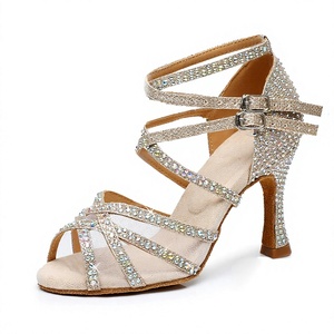 Zapatos de Baile Latino con Pedrería para Mujer, Marca Baifa Dancin, Tacones para Salsa y Tango, Cuero de Alta Calidad, MOQ Bajo, OEM, ODM, DDP - Product Image 4