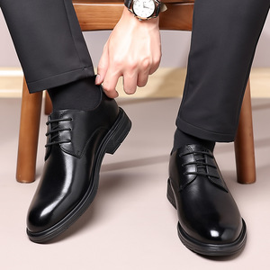 Nouvelles chaussures en cuir pour hommes, chaussures habillées en cuir pour hommes, chaussures décontractées confortables, cuir véritable, style respirant pour hommes - Product Image 3