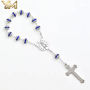 <span class=keywords><strong>Bracelet</strong></span> de prière multicolore en perles de <span class=keywords><strong>strass</strong></span> et zircon, réglable, avec médaille de la Sainte Vierge Marie et croix de Jésus - Product Image 6
