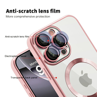 Coque de téléphone en TPU souple transparente de protection de caméra de charge magnétique galvanoplastie de luxe pour iPhone 16 Pro Max 17
