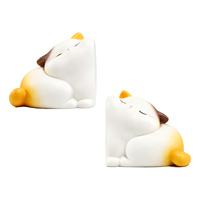 Serre-livres Furui Chat en Résine, Design Créatif de Dessin Animé, Artisanat de Bureau, Adorables Serre-livres Chat Embrassant, Ornements Décoratifs