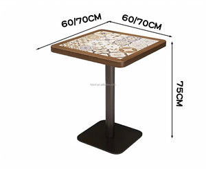 Table ronde à mosaïque en <span class=keywords><strong>noyer</strong></span> avec motif <span class=keywords><strong>feuille</strong></span> incurvée, chaise à dossier en rotin avec coussin vert, mobilier <span class=keywords><strong>de</strong></span> café en gros - Product Image 5