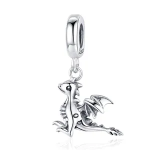 Custom dragon charms 925 sterling silver fashion charm pendant for jewelry