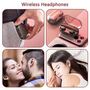 Auriculares inalámbricos intrauditivos de buena calidad, auriculares BT5.0, auriculares estéreo de graves profundos, accesorios para teléfono, auriculares con cancelación de ruido, diente azul - Product Image 5