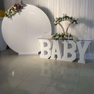 Venta caliente boda fiesta eventos muebles oro/blanco acrílico <span class=keywords><strong>PVC</strong></span> bebé carta <span class=keywords><strong>Mesa</strong></span> - Product Image 4