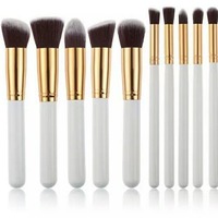 10 pièces de pinceaux de maquillage de luxe de haute qualité, pinceaux de maquillage personnalisés pour le visage, fond de teint, poudre, marque privée, ensemble de pinceaux de maquillage professionnels