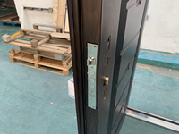 TECHTOP Porte d'entrée en placage de bois naturel de style classique porte d'entrée principale extérieure une porte et demi pour la maison