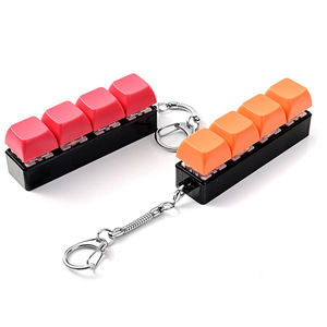 Porte-clés anti-stress en forme de touche de clavier, jouet à presser, bouton mécanique en plastique, clicker, décoration de porte-clés fidget - Product Image 4