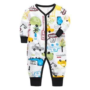 Combinaison pyjama douce pour bébé Vêtements pour nouveau-né garçon et fille Barboteuses personnalisées imprimées pour bébé