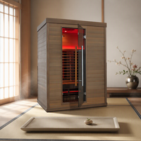 Sauna électrique en bois massif pour 3 personnes, chauffage infrarouge à spectre complet, vapeur sèche, faible EMF, panneau de commande informatisé, bien-être