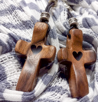 Porte-clés en bois en forme de croix, artisanat créatif en noyer, durable, anti-stress, cadeau de Noël, souvenir chrétien, prière, vente chaude