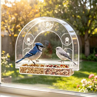 Mangeoire à oiseaux transparente en acrylique avec ventouses puissantes pour observation des oiseaux sauvages, personnalisation prise en charge